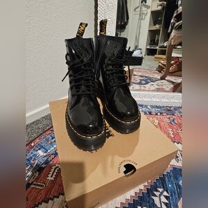 Dr. Martens Black Patent Leather Unisex Boots
